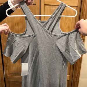 Gray dress with crisscross back